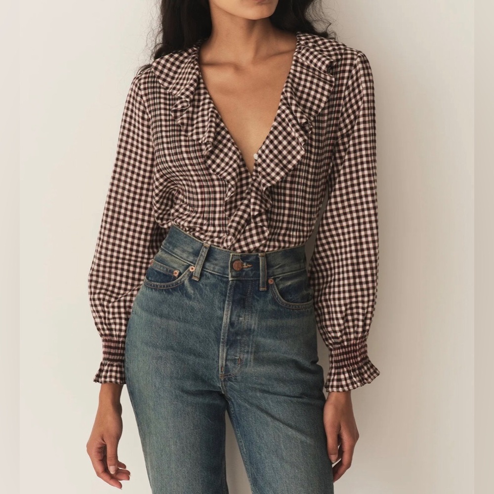 DOEN Hardy Top In Delphine Plaid
